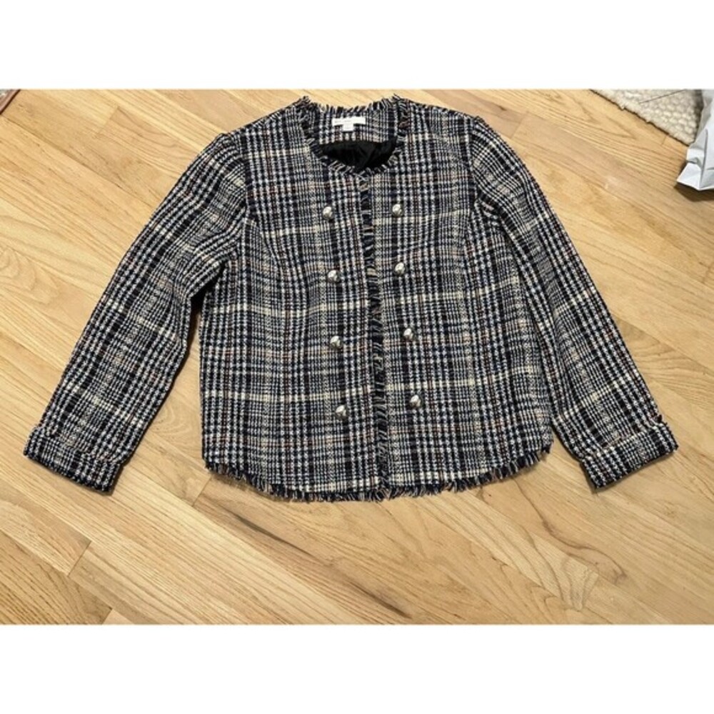 Classic Est. 1946 French‎ Tweed Style Woven  Jacket Sz L